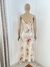 Vestido Midi Sleep Dress Vintage Bege Estampa Floral TAM.P/M CÓD.06 - La Dorita Brechó
