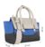 Bolsa Satchel M Azul Preto E Off - Estela Brugnolli