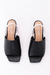 Sandália Mule Salto Baixo Preto e Off White - comprar online