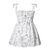 Vestido sem mangas flor verão praia cinta princesa