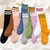 Nova moda feminina meias longas panturrilha c - comprar online