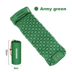 Colchón inflable para acampar al aire libre, almohadilla para dormir con almohadas, alfombrilla de aire ultraligera, bomba de inflado para senderismo - tienda en línea