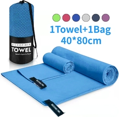 Toalla deportiva de microfibra, toalla de bolsillo de secado rápido, portátil, absorbente, ultraligera, para piscina, gimnasio, Fitness, Yoga, playa - Carlizh