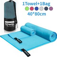 Toalla deportiva de microfibra, toalla de bolsillo de secado rápido, portátil, absorbente, ultraligera, para piscina, gimnasio, Fitness, Yoga, playa - Carlizh