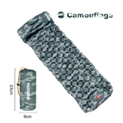 Colchón inflable para acampar al aire libre, almohadilla para dormir con almohadas, alfombrilla de aire ultraligera, bomba de inflado para senderismo - comprar en línea