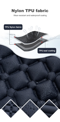 Imagen de Colchón inflable para acampar al aire libre, almohadilla para dormir con almohadas, alfombrilla de aire ultraligera, bomba de inflado para senderismo