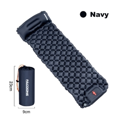 Colchón inflable para acampar al aire libre, almohadilla para dormir con almohadas, alfombrilla de aire ultraligera, bomba de inflado para senderismo - Carlizh
