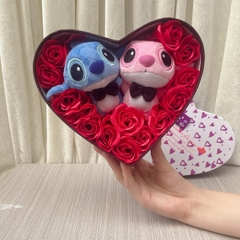 Disney-muñeco de peluche de Lilo Stitch, caja de regalo de ramo de rosas - comprar en línea