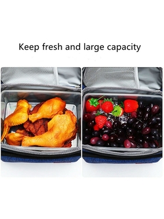 Bolsa de almuerzo aislada grande para mujeres y hombres, bolsa de almuerzo con correa ajustable para el hombro - Carlizh