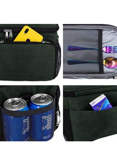 Bolsa de almuerzo aislada grande para mujeres y hombres, bolsa de almuerzo con correa ajustable para el hombro - tienda en línea