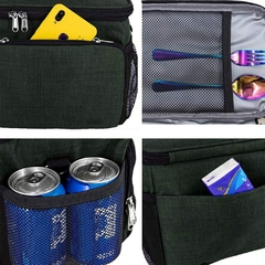 Bolsa de almuerzo aislada grande para mujeres y hombres, bolsa de almuerzo con correa ajustable para el hombro