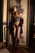 E2076 Conjunto Corset Negro Nude - - L U N A -