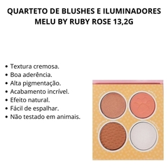 QUARTETO DE BLUSHES E ILUMINADORES MELU BY RUBY ROSE 13,2G na internet