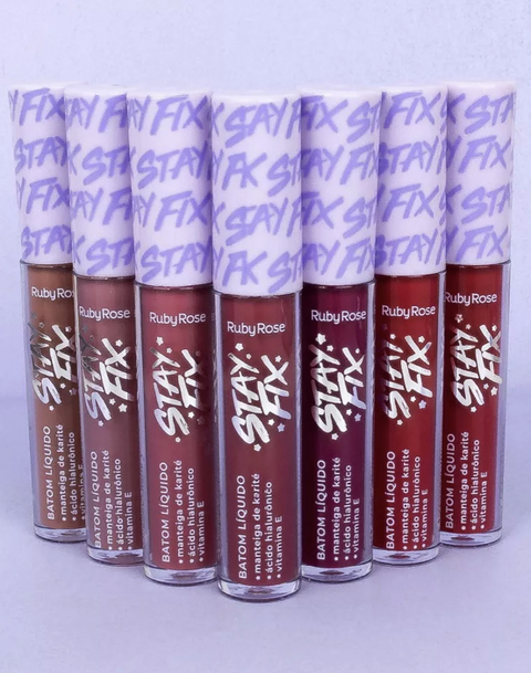 ￼Batom líquido Stay Fix - Ruby Rose Efeito Matte, Longa Duração e Alta fixação