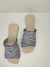 Rasteirinha 3 tiras listradas Branco e Azul - Evellym Rasteirinhas