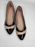 Sapatilha verniz preto bico fico, detalhe rose - comprar online