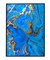 Quadro Decorativo Abstrato Mármore Azul e Dourado 2