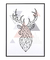 Quadro Decorativo Escandinavo Geométrico Alce Rosa