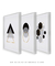Quadro Decorativo Escandinavos Dourados - Composição com 3 Quadros - loja online