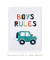 Quadro Decorativo Infantil Carrinho Boys Rules - comprar online