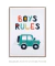 Quadro Decorativo Infantil Carrinho Boys Rules - loja online