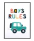 Quadro Decorativo Infantil Carrinho Boys Rules