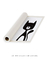 Quadro Decorativo Infantil Gato Preto Fundo Branco - loja online