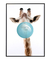 Quadro Decorativo Infantil Girafa Chiclete Bubble Azul
