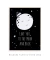 Quadro Decorativo infantil Love you to the Moon and Back Fundo Preto - comprar online