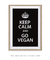 Imagem do Quadro Decorativo Keep Calm Vegan Cozinha Fundo Preto