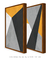 Quadros Decorativos Abstratos Amarelo Cinza e Preto - Composição com 2 Quadros - comprar online