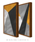 Quadros Decorativos Abstratos Amarelo Cinza e Preto - Composição com 2 Quadros na internet