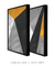 Quadros Decorativos Abstratos Amarelo Cinza e Preto - Composição com 2 Quadros - loja online