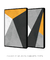 Quadros Decorativos Abstratos Amarelo Cinza e Preto - Composição com 2 Quadros - loja online
