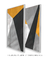 Quadros Decorativos Abstratos Amarelo Cinza e Preto - Composição com 2 Quadros