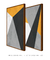 Quadros Decorativos Abstratos Amarelo Cinza e Preto - Composição com 2 Quadros - Quadros Incríveis