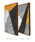 Quadros Decorativos Abstratos Amarelo Cinza e Preto - Composição com 2 Quadros - loja online