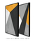 Imagem do Quadros Decorativos Abstratos Amarelo Cinza e Preto - Composição com 2 Quadros