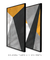 Quadros Decorativos Abstratos Amarelo Cinza e Preto - Composição com 2 Quadros