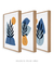 Imagem do Quadros Decorativos Abstratos Azuis Formas Orgânicas - Composição com 3 Quadros