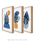 Quadros Decorativos Abstratos Azuis Formas Orgânicas - Composição com 3 Quadros