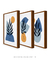 Quadros Decorativos Abstratos Azuis Formas Orgânicas - Composição com 3 Quadros - comprar online