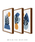 Quadros Decorativos Abstratos Azuis Formas Orgânicas - Composição com 3 Quadros na internet