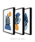 Quadros Decorativos Abstratos Azuis Formas Orgânicas - Composição com 3 Quadros - Quadros Incríveis