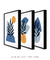 Quadros Decorativos Abstratos Azuis Formas Orgânicas - Composição com 3 Quadros - loja online