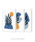 Quadros Decorativos Abstratos Azuis Formas Orgânicas - Composição com 3 Quadros na internet
