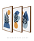 Quadros Decorativos Abstratos Azuis Formas Orgânicas - Composição com 3 Quadros - loja online