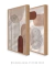 Quadros Decorativos Abstratos Geométricos Linhas Nudes - Composição com 2 Quadros