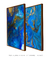 Quadros Decorativos Abstratos Mármore Azul Royal e Dourado - Composição com 2 Quadros - loja online