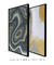 Quadros Decorativos Abstratos Mármore Cinza e Dourado - Composição com 2 Quadros - loja online
